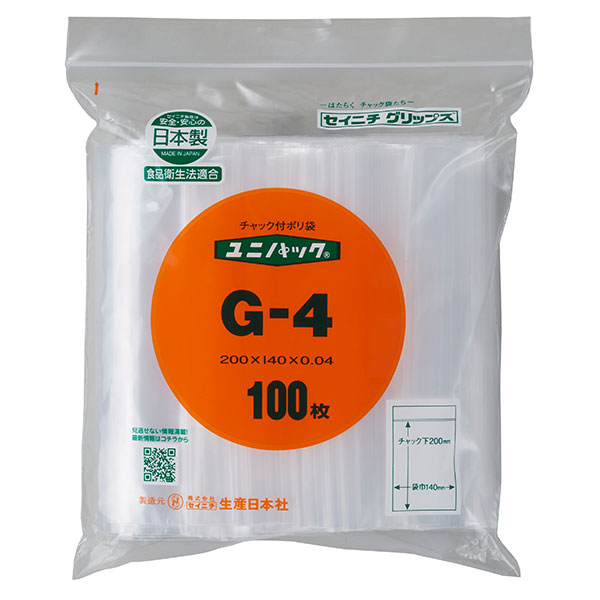 セイニチ ユニパック 0.04タイプ G-4（1ケース4000枚） ユニパック 0.04タイプ 袋とシーラーの通販テンポアップ