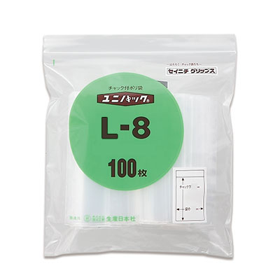 セイニチ ユニパック 0.08タイプ L-8（1ケース400枚） ユニパック 0.08